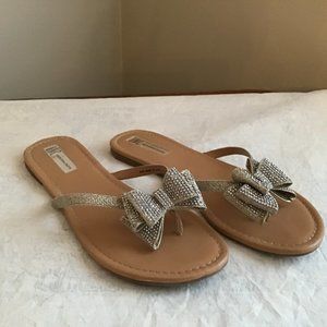 INC Silver Glitter Flip Flops.  Size 8.5M